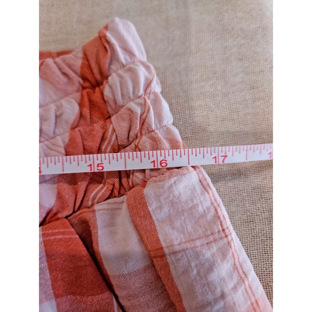 Torrid Orange Plaid Smocked Waist Shorts Women's Size 00 Pockets Casual Summer - Picture 4 of 6